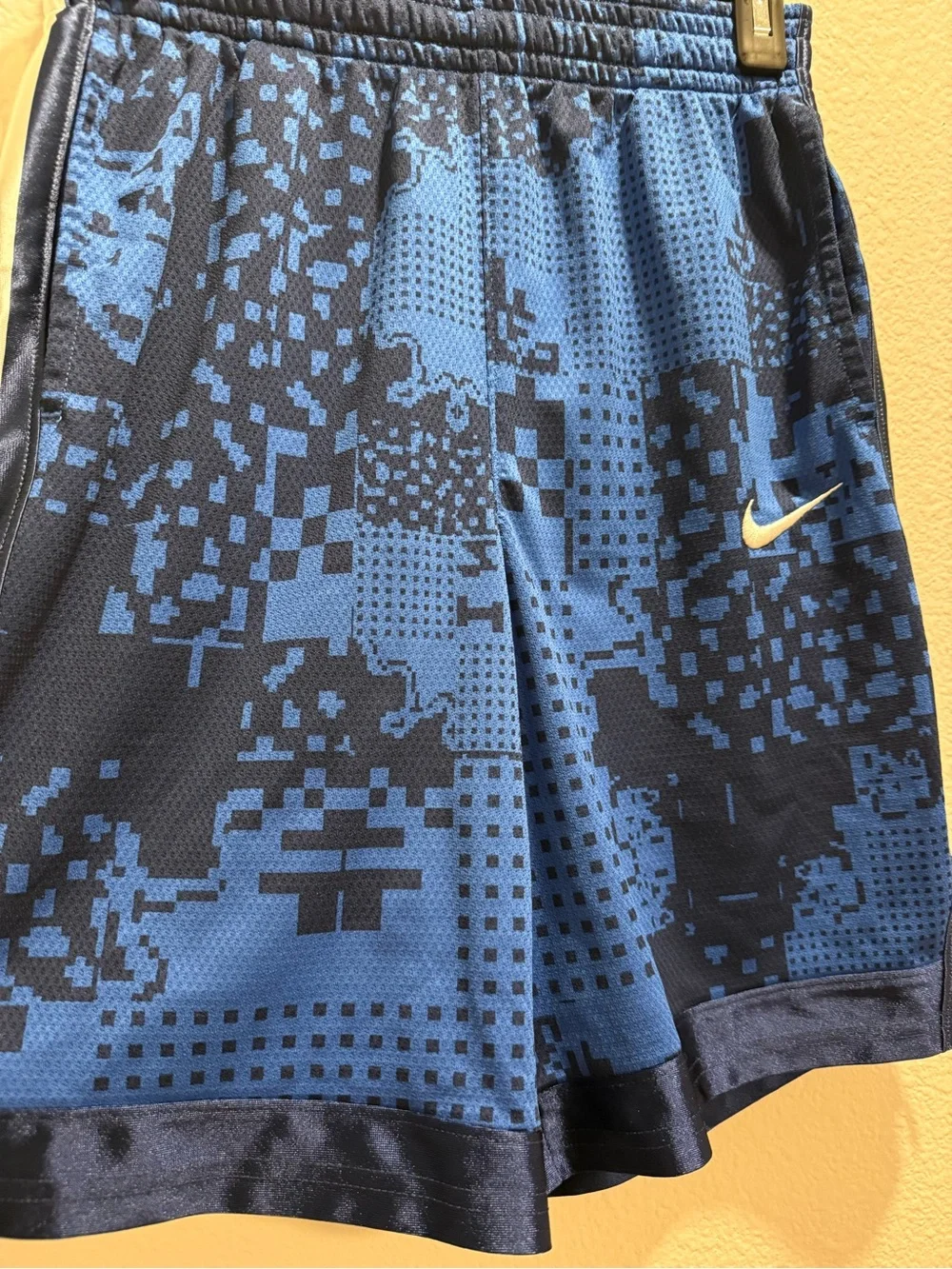 Nike Blue Pixel-Print Kid's Athletic Shorts
